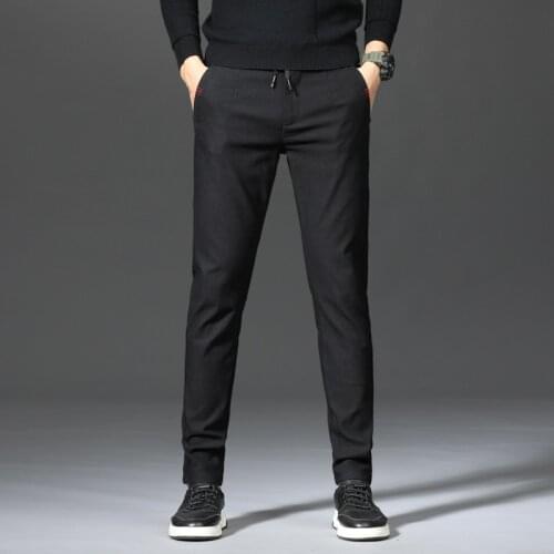 Cotton Slim Men Pencil Pants Business Formal Spring Summer Autumn Blue Male Young Full Length Long Casual Chino Man Trousers