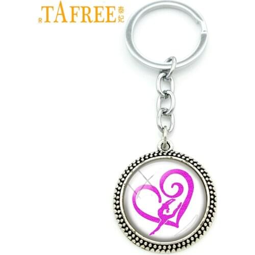 TAFREE Jumpy Gymnast Key Chain Shape of love bboy danny elegant Keychain for women Mass effect personality jewelry SP111