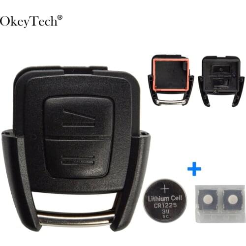 OkeyTech 2 Button Remote Car Key Shell For Vauxhall Opel Corsa Agila Meriva Combo & 2 Micro Switch Battery Auto Fob Key Case