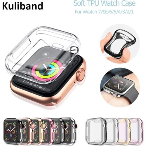 Watch Case for Apple Watch SE/6/5/4/3/2/1 38MM 40MM Soft TPU Plating Protective Watch Case for iWatch Series 6 5 4 SE 42MM 44MM