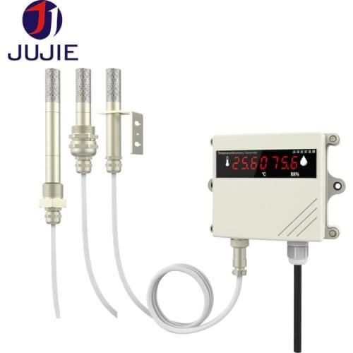 Temperature and humidity transmitter industrial high-precision sensor waterproof 4-20mA greenhouse warehouse records LCD display