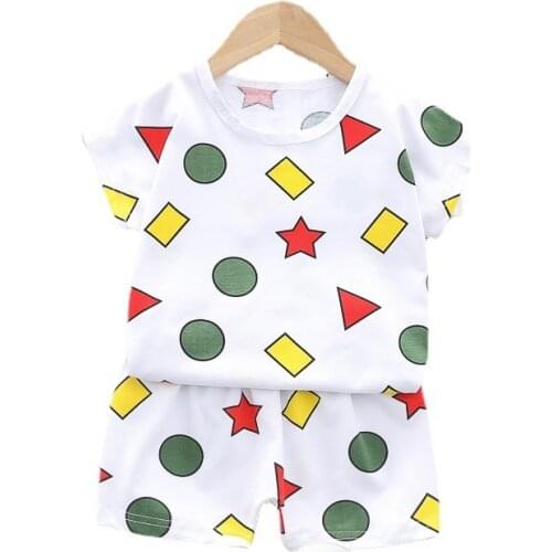 Baby Boy Girls Clothes Summer Children Out Cotton Printed T Shirt Shorts 2Pcs/sets Infant Outfit Kids Fashion Toddler Tracksuits