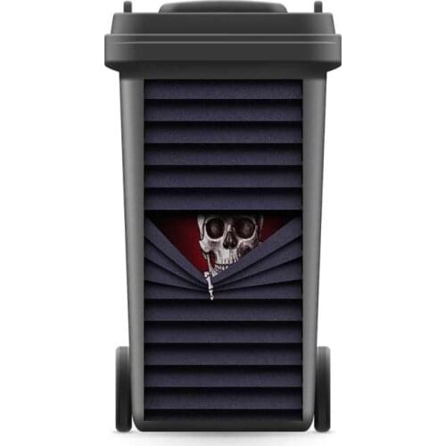 DIY Rubbish Bin Sticker Abstract Skull Check Outside Halloween Wall Mural Wall Print Decal Garden Removable Kitchen Accessories