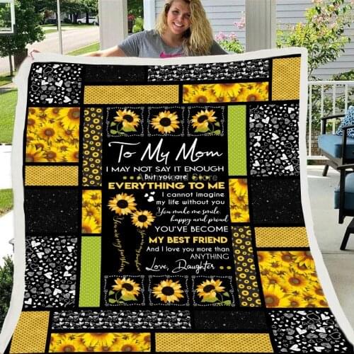 Ins Style Letter Gifts To Mother Mom 3D Print Throw Flannel Blanket For Beds Fleece Bedspread Home Textiles Luxury Warm Soft