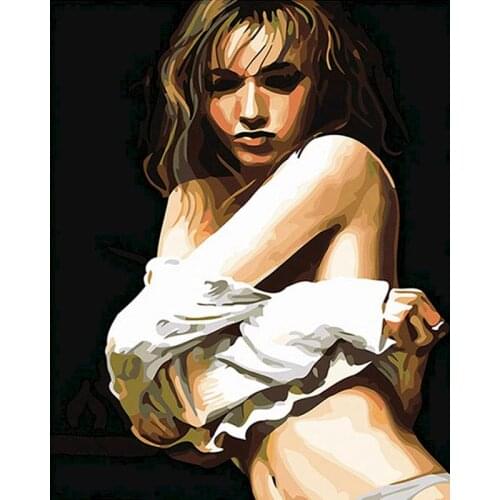 GATYZTORY DIY Painting By Numbers Stripping Woman Paint By Numbers For Adults Frames For Pictures Acrylic Kit Wall Decor Gifts