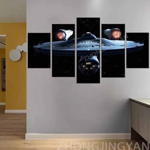 Canvas Wall Art Pictures HD Print Poster 5 Pieces New Star Trek – Movie Framework Canvas Painting For Living Room Boy Bedroom W