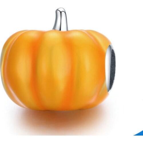 DISINIYA 925 Sterling Silver Cute Pumpkin Charm for Original Silver Plated Platinum Bracelet Fine Jewelry DIY Bangle ZBSC00333