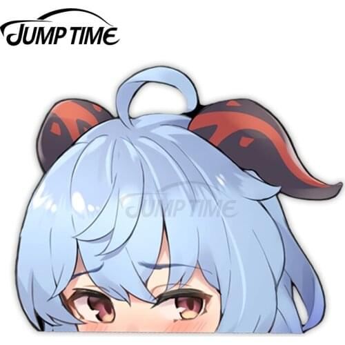 JumpTime 13 x 11.5 cm Peeker Ganyu Peeker Die Cut Personality Decal Surfboard Trunk Car Sticker Windows Surfboard Decoration