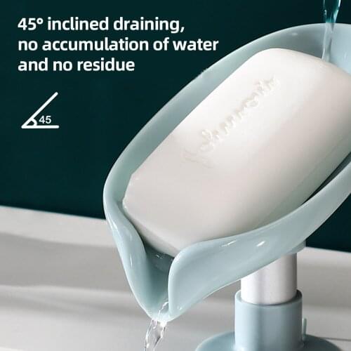 No Need To Install Leaf Shape Soap Box Drain Soap Holder Box Bathroom Shower Soap Holder Bathroom Supplies Bathroom Gadgets