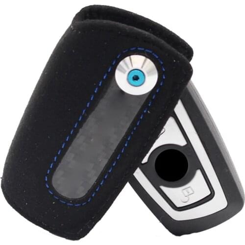 Leather Auto Car Key Shell Case Cover Holder With Keyring Key Ring Chain Buckle keychain For BMW F07 F10 F11 F20 F25 F26 F30