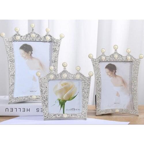 Fashion 6inch/7inch silver picture frame metal frames for pictures photo frames for wedding decoration XC001