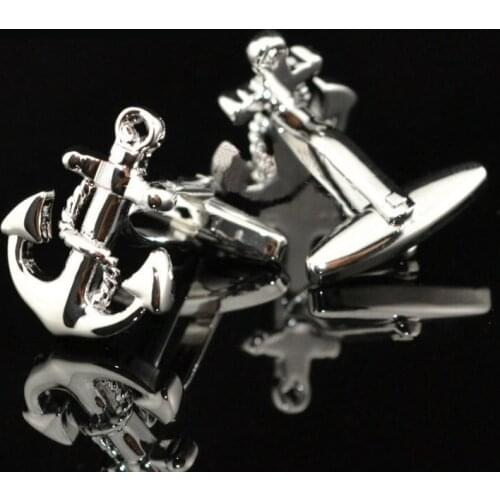 Anchor Silver Gold Cufflinks Mens Cuffs Jewelry Stainless Steel Metal Cuff Nail Unique Free Shipping For Men Brand New