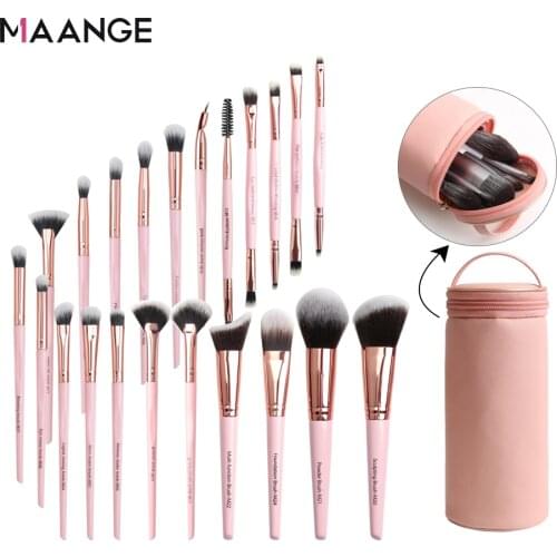 MAANGE Brushes 6/18/22Pcs Makeup Brushes Set With Holder Professional Beauty Make up brush Natural hair Foundation Powder Blush