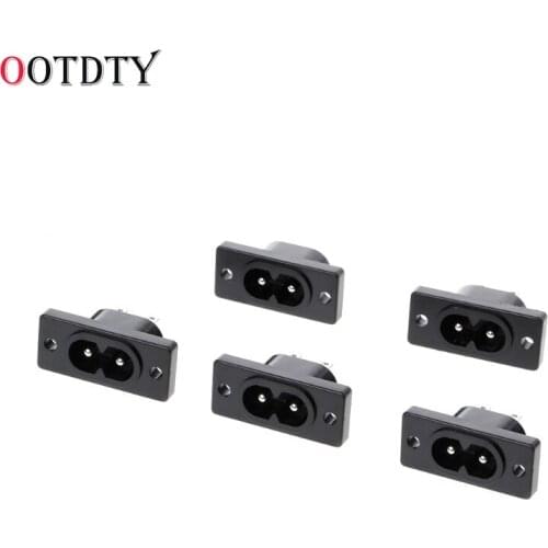 OOTDTY 5 Pcs IEC320 C8 2 Terminal Power Plug Inlet Socket AC 250V 2.5A
