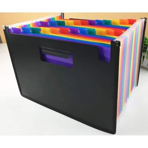 13/24 Pockets Expanding File Folder Works Accordion Office A4 Document Organizer JAN88