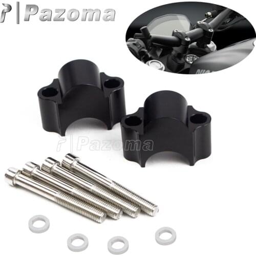 Black Motorcycle Handlebar Riser Off Road 30mm Rise Handle Bar Risers 7/8" 22mm 1-1/8" 28mm Fat Bar for Honda Scooter Bikes