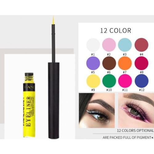 12 Colours Colorful Eyeliner Kit Makeup Waterproof Eye Liner Pen Eyes Cosmetics Eyeliners Set Smudge-proof Easy Carry Eyeliner