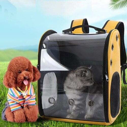 Porous Breathable Cat Backpack For Going Out Transparent Capsule Cat Backpack Waterproof And Easy To Clean Puppy Pet Bag