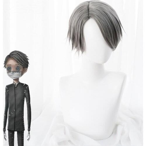 Fifth personality initial entry into the division, dark gray flipped ponytail cosplay game wig
