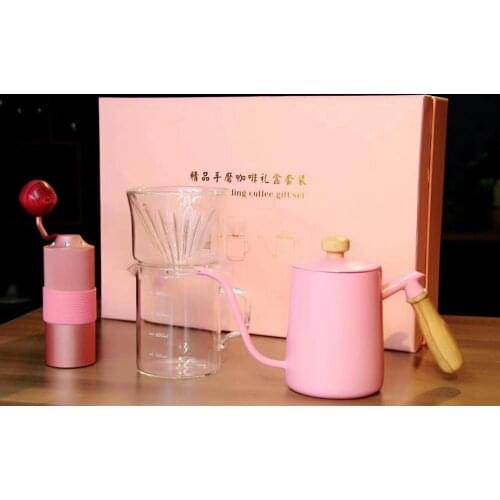 Hand grinding coffee gift set/Hand drip coffee set with manual grinder /elegant present for your friend