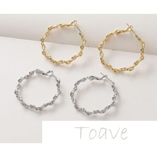 Gold-clad copper plated real gold stud earrings with round silver needles hand material accessories