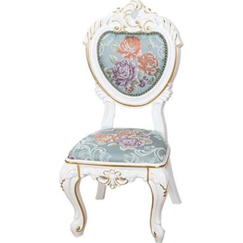 European style living room solid wood stool modern household dining table chair creative cloth bedroom make up fauteuil