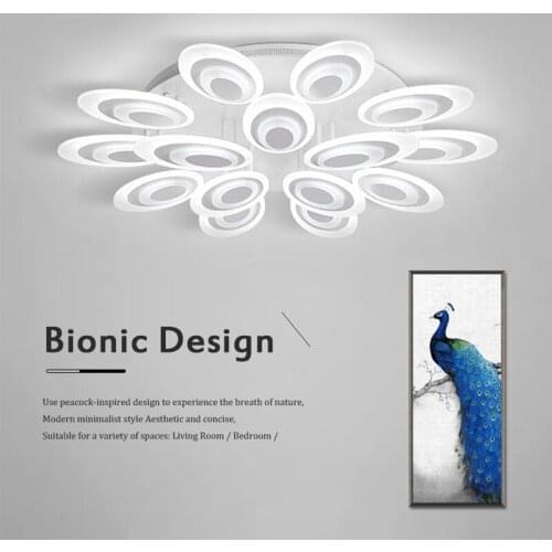 Creativity Bionic Design Ceiling Light Warm Living Room Lights LED Bedroom Study Light Remote Control Function Light