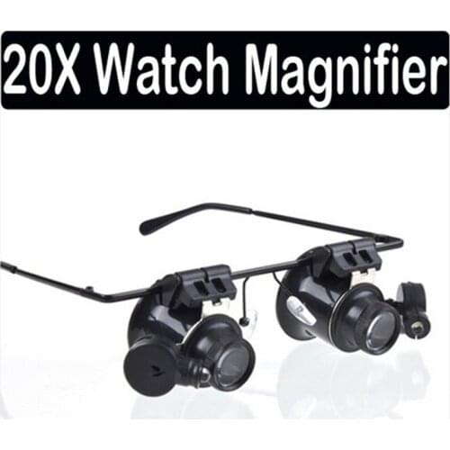 High quality Loupe Lens magnifier with led liglht 20x magnifying glass for watchmaker repair watch Jewelry tools