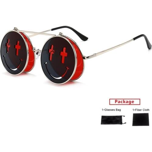 Mimiyou 2020 Clamshell Smiley Sunglasses Women Punk Retro Cool Fashion Sunglasses Men Sun Glasses Brand UV400 Eyeglasses Shades