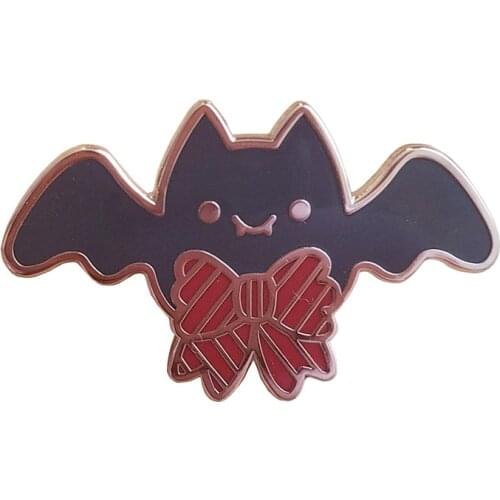 Black Bat Spooky Cute Goth Enamel Pin