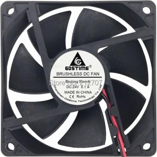 1PCS Gdstime 2Pin 8020 80mm 80x80x20mm 24V Case Cooling Cooler Server Inverter Fan