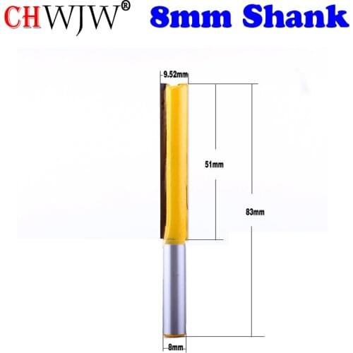 1 pc Straight/Dado Router Bit 3/8" Dia. X 2" Length - 8mm Shank Woodworking cutter Wood Cutting Tool