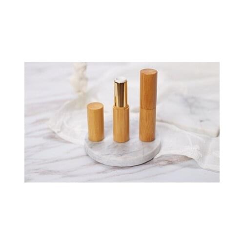 20pcs/lot Gold Silver Bamboo Wooden Lipstick Tube, Top Grade Lip Balm Sub Package, DIY Empty High-end Bamboo Lipstick Container
