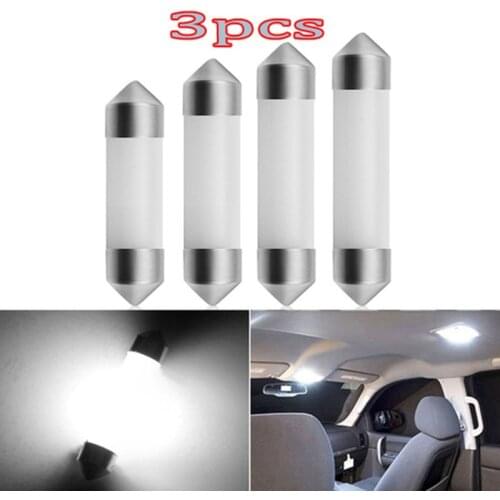 3pcs C5W COB Car Led Bulbs 41mm 39mm 36mm 31mm Car Interior Festoon Dome Reading Light Source White Side License plate Lamp 12V