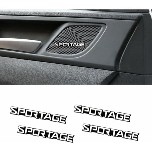 4pcs 3D Aluminum Badge Emblem Sticker For KIA SPORTAGE 2017 2018 Accessories Car Styling
