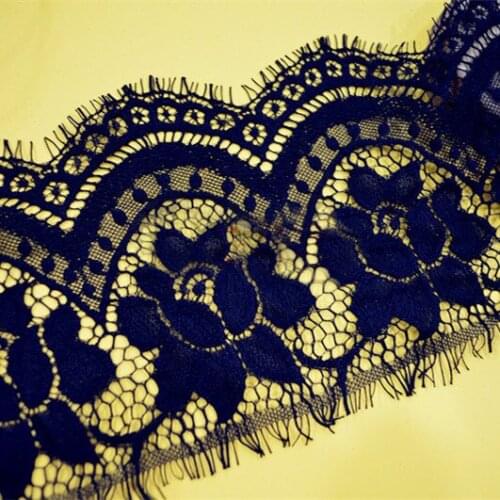 9 yard(3 pcs,3yard/pcs) 12cm 4.72" wide ivory/black eyelash lace trim ribbon 68020L4K808