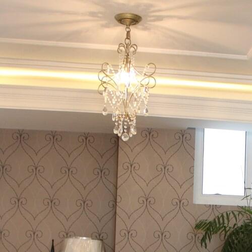 American country garden retro Europe Nordic cloakroom entrance aisle restaurant bedroom home small led crystal chandelier