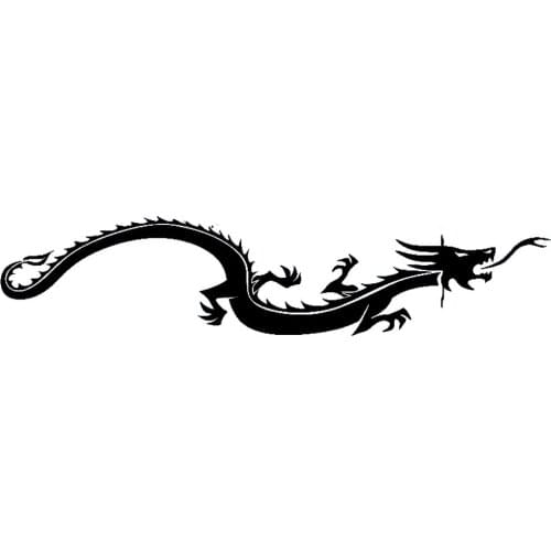 Car Sticker Fashionable Chinese Tribal Dragon Car Decorative Sticker Creative Waterproof Cover Scratch Black/White, 30cm*7cm