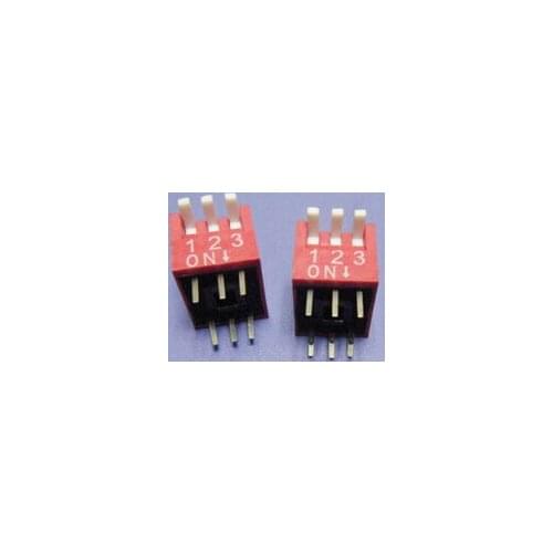 FREE SHIPPING 10PCSx China Quality DP-03 Red 3P DIP Switch 2.54mm DIP-6 3 Position Encoder Switch