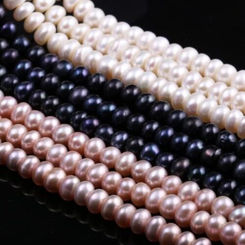 Natural Freshwater Pearl Bead All Sides Light Black White Pink Loose Beads for Necklace Bracelet Accessories Jewelry Making DIY