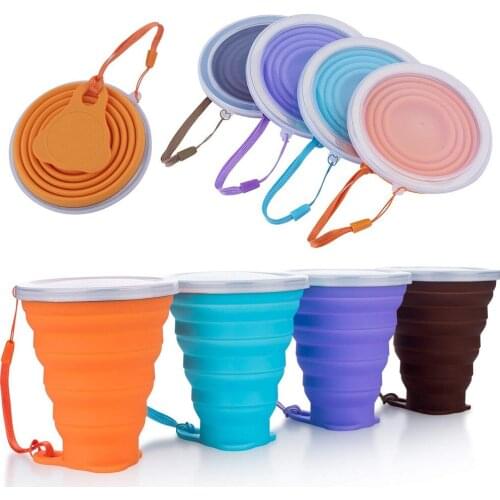 1 Piece Folding Cup 270ml Upgrade Water Cup Travel Silicone Retractable Color Portable Outdoor Water Cup Coffee Cup