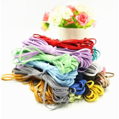 10 Yards 3mm Color Elastic Band Rope Rubber Headband Ribbon Sewing Webbing Waist Shoelace DIY Clothing Accessories
