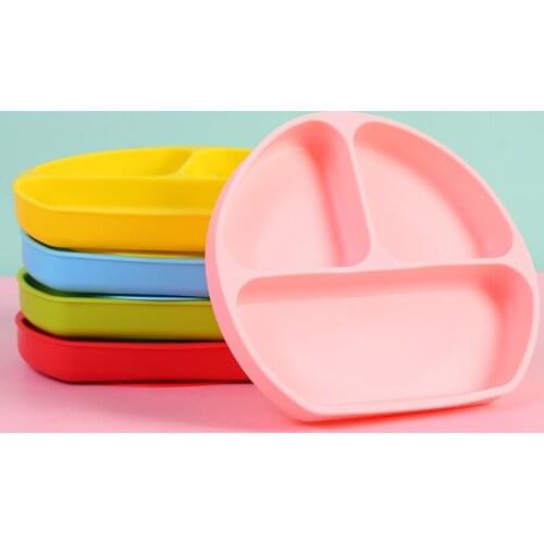 Childrens Silicone Dinner Plate With Anti-fall Suction Cup Type Food Supplement Feeding Bowl Wholesale