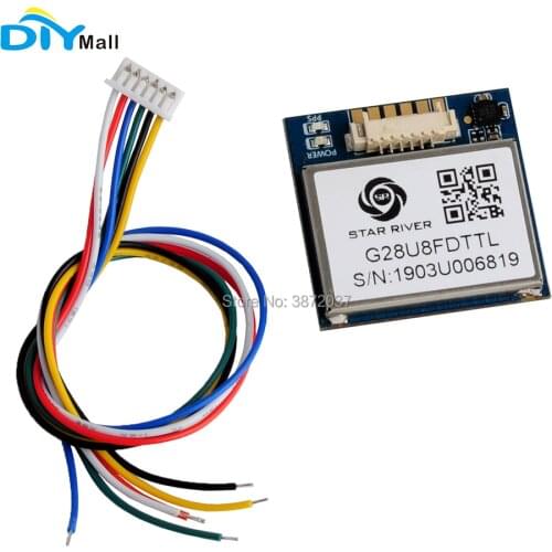 DIYmall G28U8FDTTL GPS Module GLONASS Beidou 72CH TTL 1-10Hz with Compass QMC5883L