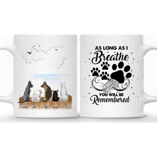 Up To 5 Dogs Personalized Mug Best Friends Coffee Cup Ceramic Mugs DIY 11/15Oz RR2019