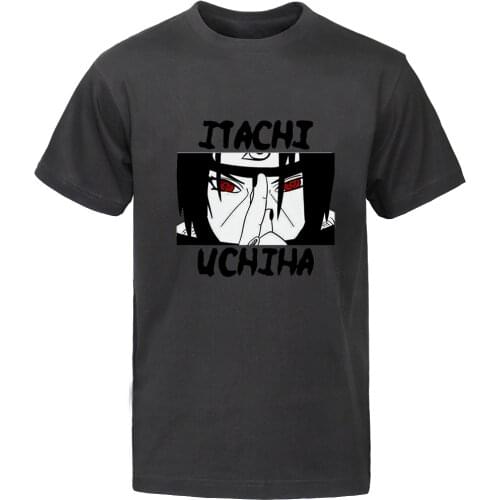 Anime Uzumaki Naruto Shirt Cotton Graphic T Shirts Itachi Uchina T-shirt Camisas Summer Tops Streetwear Black Short Sleeve Tees