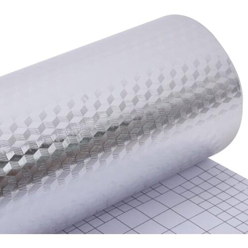 Hot Kitchen Waterproof Oil-proof Self Adhesive Aluminum Foil Mildew Proof Heat Resistant Wall Sticker Home Decor 100cm x 61cm