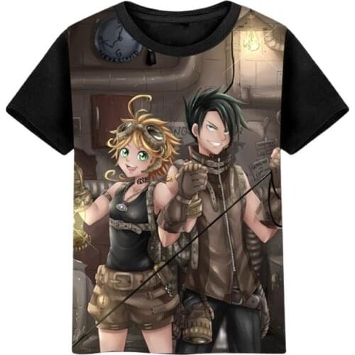 High-Q Unisex Anime The Promised Neverland cotton Tee T-Shirts t shirt Cartoon The Promised Neverland t-shirt t shirt tees