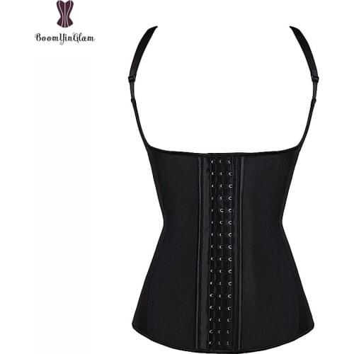 Latex Vest Busiter Thin Shoulder Strap Waist Trainer Underbust Plus Size Solid Corset Hook And Eye Corselet Women Daily Corsets