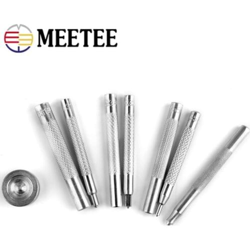 Meetee snap buttons tools Metal Press Studs Sewing Button Snap Fasteners Leather Craft Clothes Bags Punch Tool Set DIY